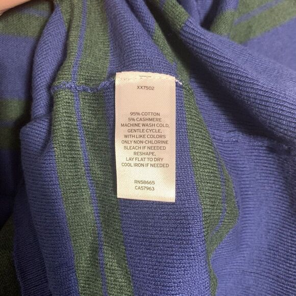 14th & Union Blue Green Striped Long Sleeve Sweater Mens XL NWT Cashmere Blend - Picture 7 of 10